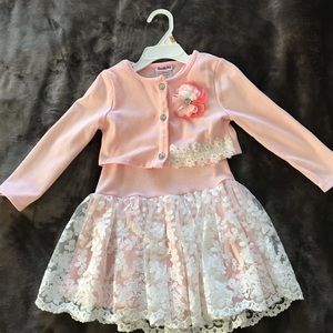 Nannette Baby 2T 2 piece Dress (Pink)